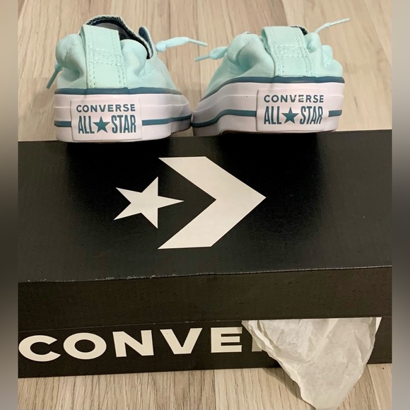 Converse sneakers women’s 7.5 low top shoreline slip mint green teal aqua canvas - Picture 6 of 8